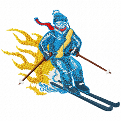 Ski Embroidery Design 5 Ski Embroidery Design 5